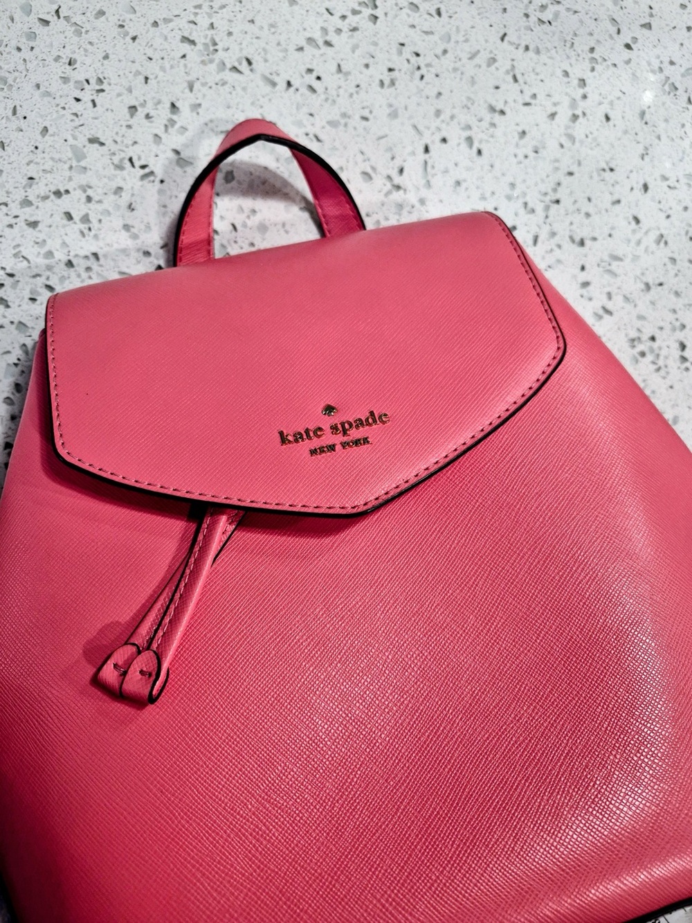 kate spade pink saffiano drawstring backpack